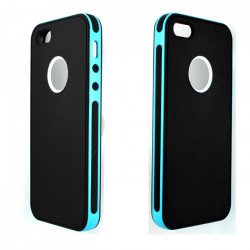 iPhone 5 5S 2 in 1 Hybrid Case (Teal-Black)